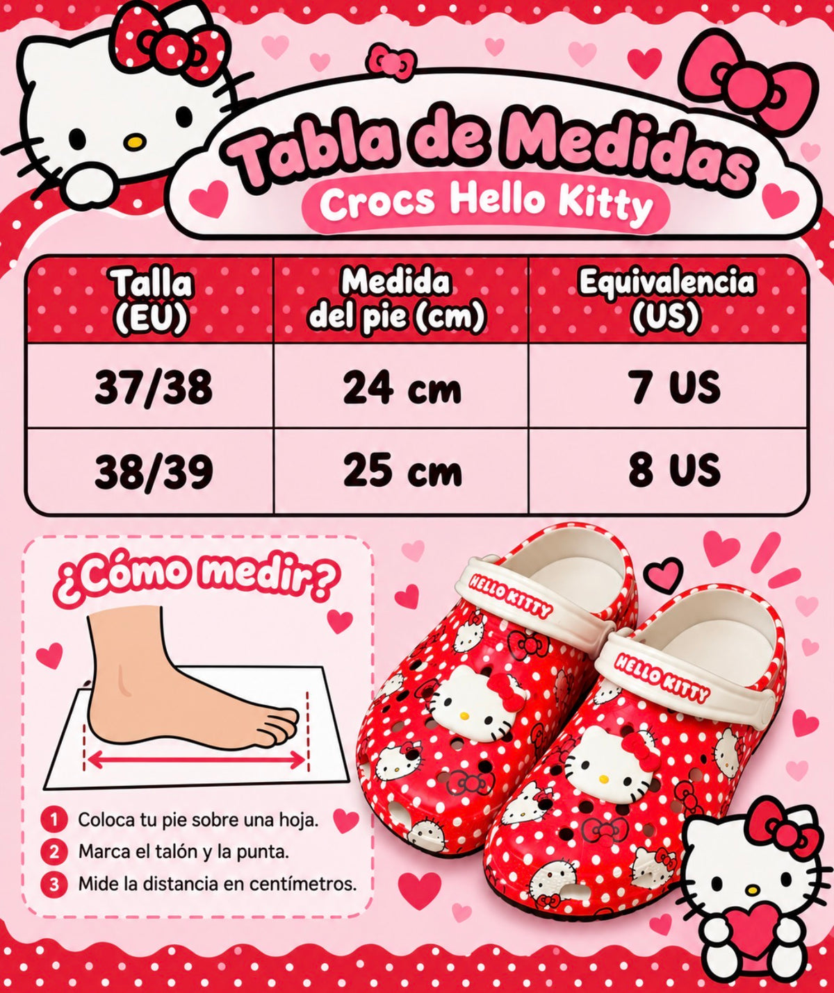 Crocs Hello Kitty Rojas