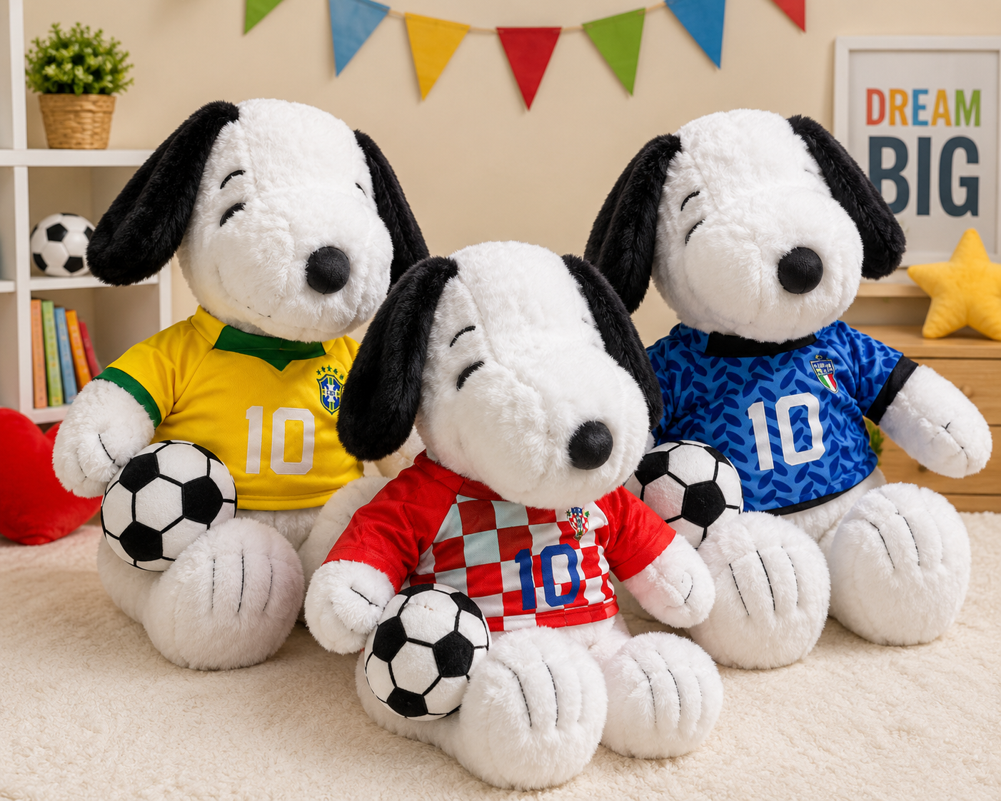 Snoopy Futbolista con Balón – 45 cms