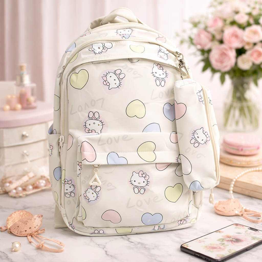 🎒💖 Mochilas Hello Kitty tamaño oficio