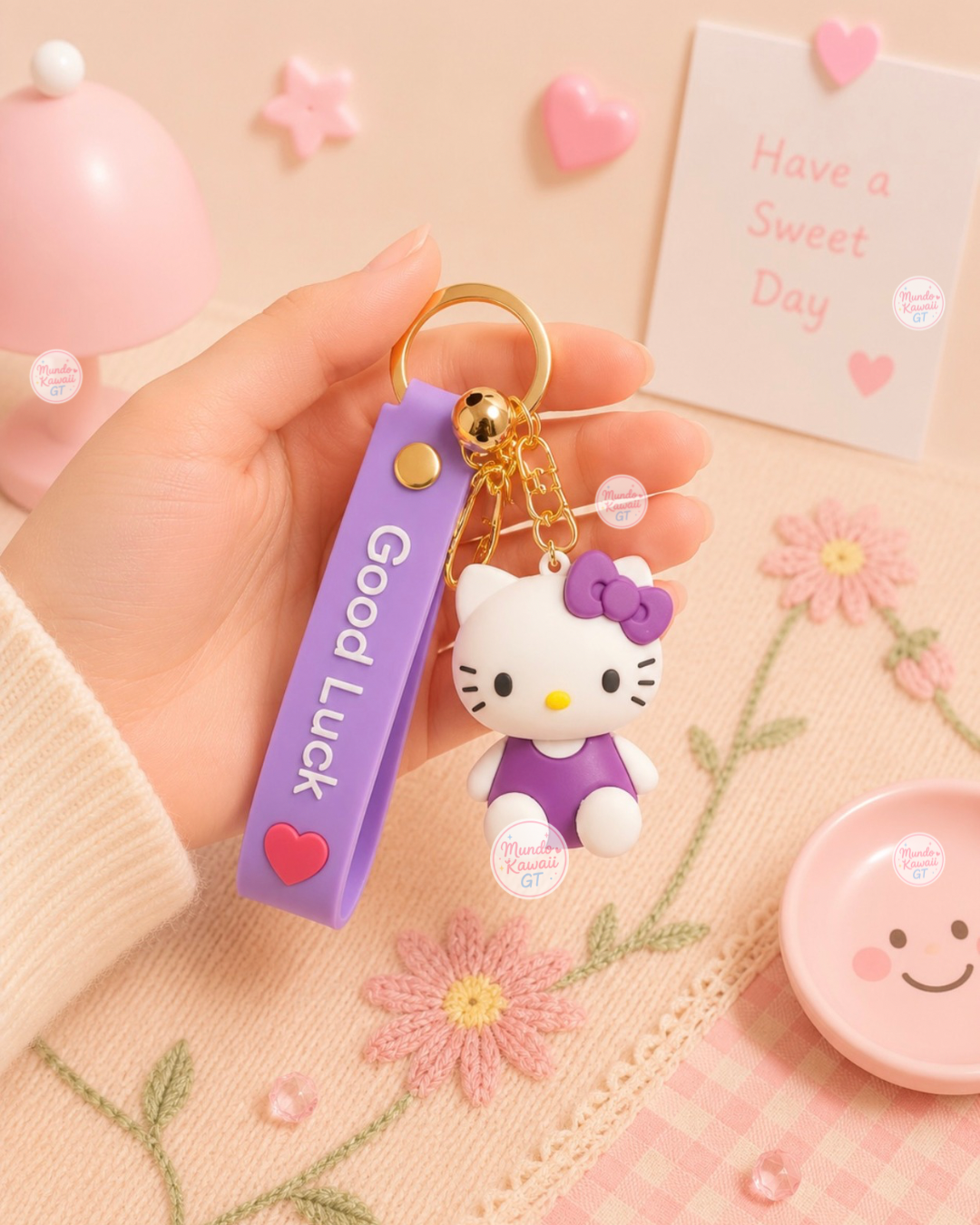 Llavero Hello Kitty con Correa de Silicón