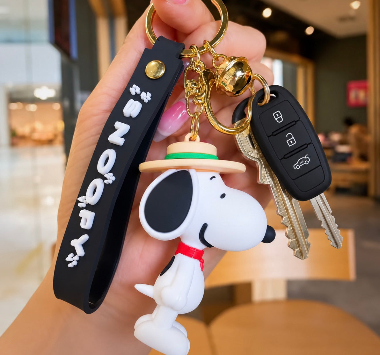 Llavero Snoopy & Friends con Correa de Silicón