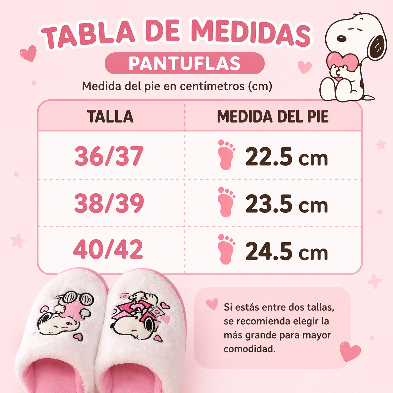 Pantuflas Kawaii Snoopy