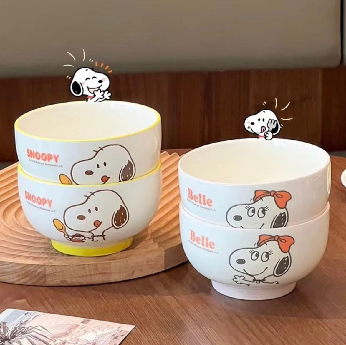 Set de 4 Tazones Snoopy con Caja de Regalo