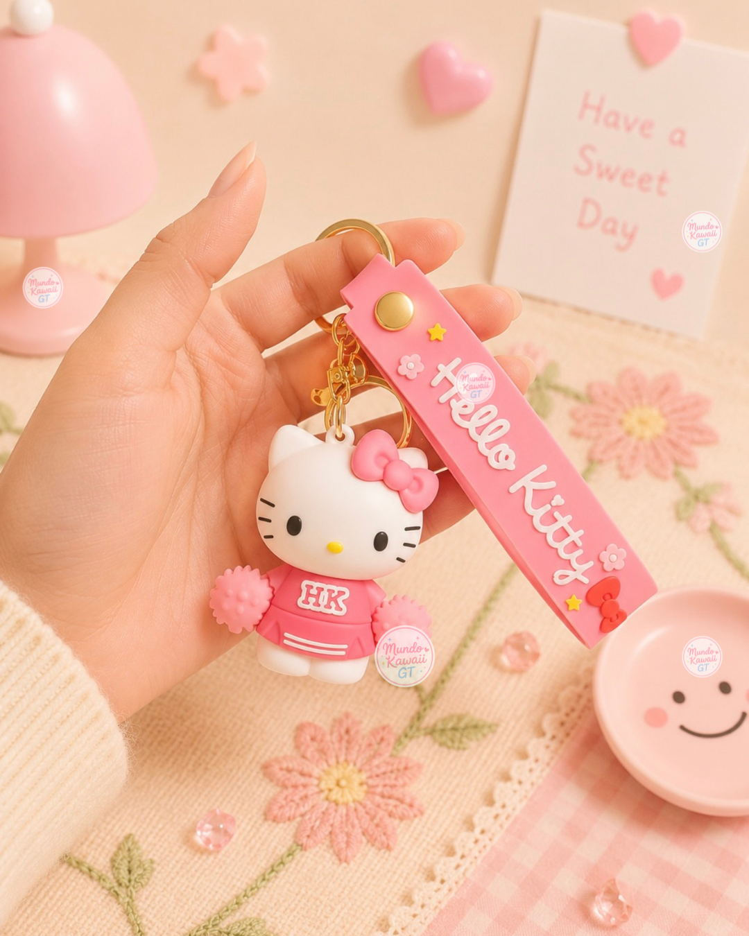 Llavero Hello Kitty con Correa de Silicón