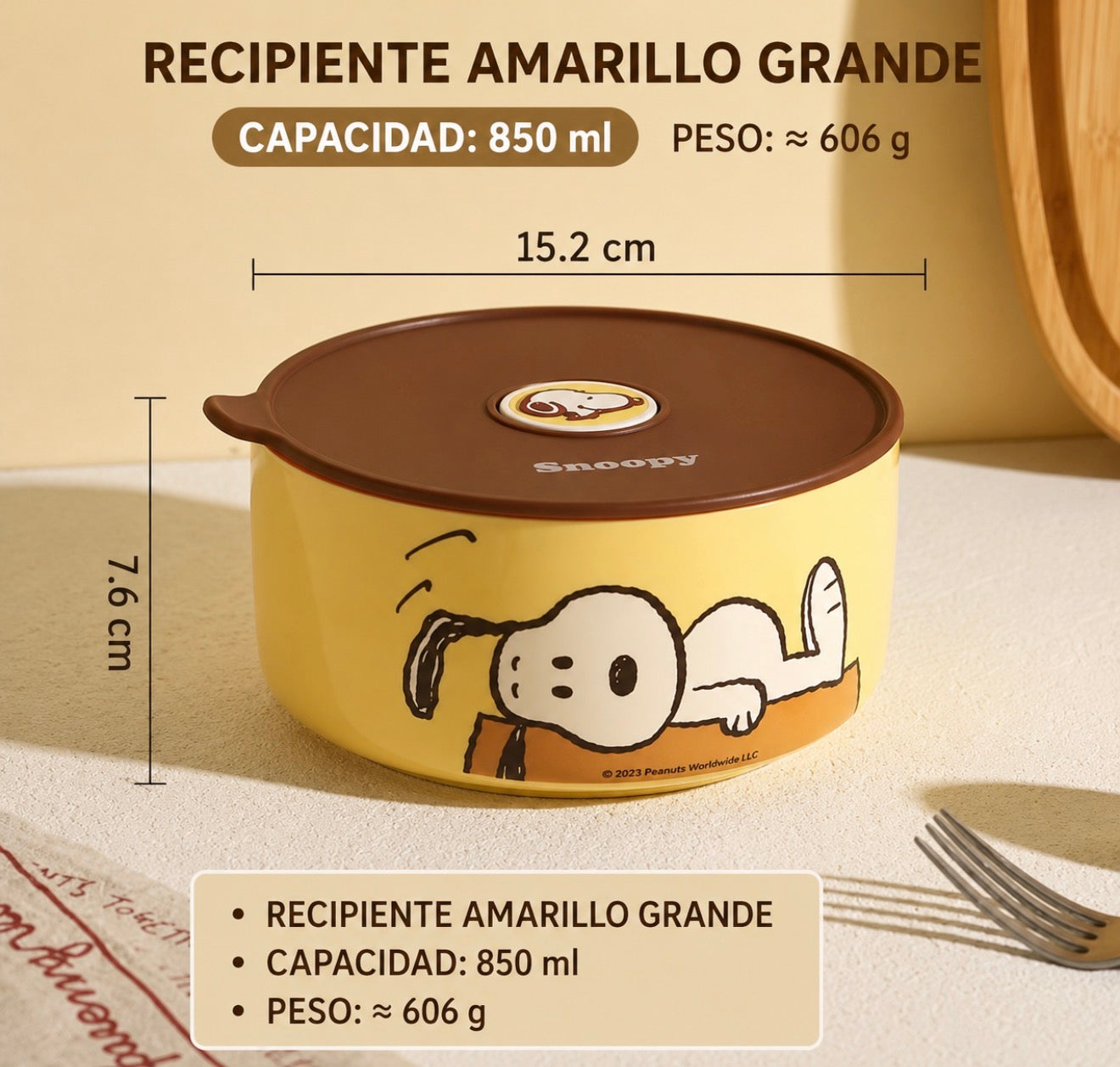Set de Recipientes Snoopy Herméticos (3 Piezas)