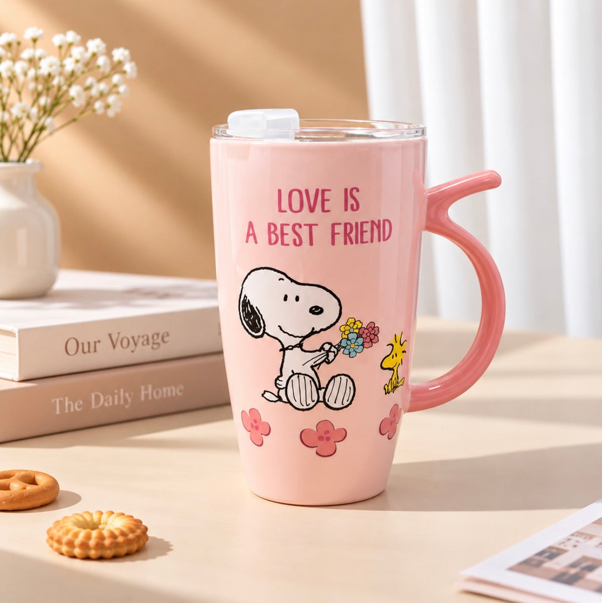 Taza Snoopy con Tapadera y Asa