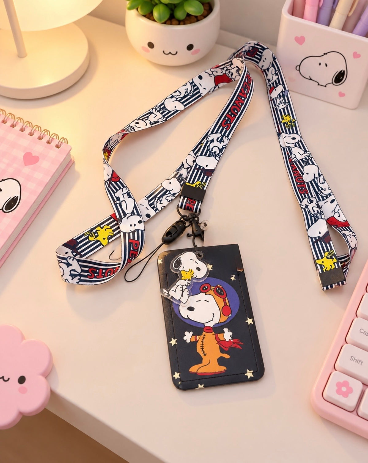 Porta Carnet con Lanyard Snoopy