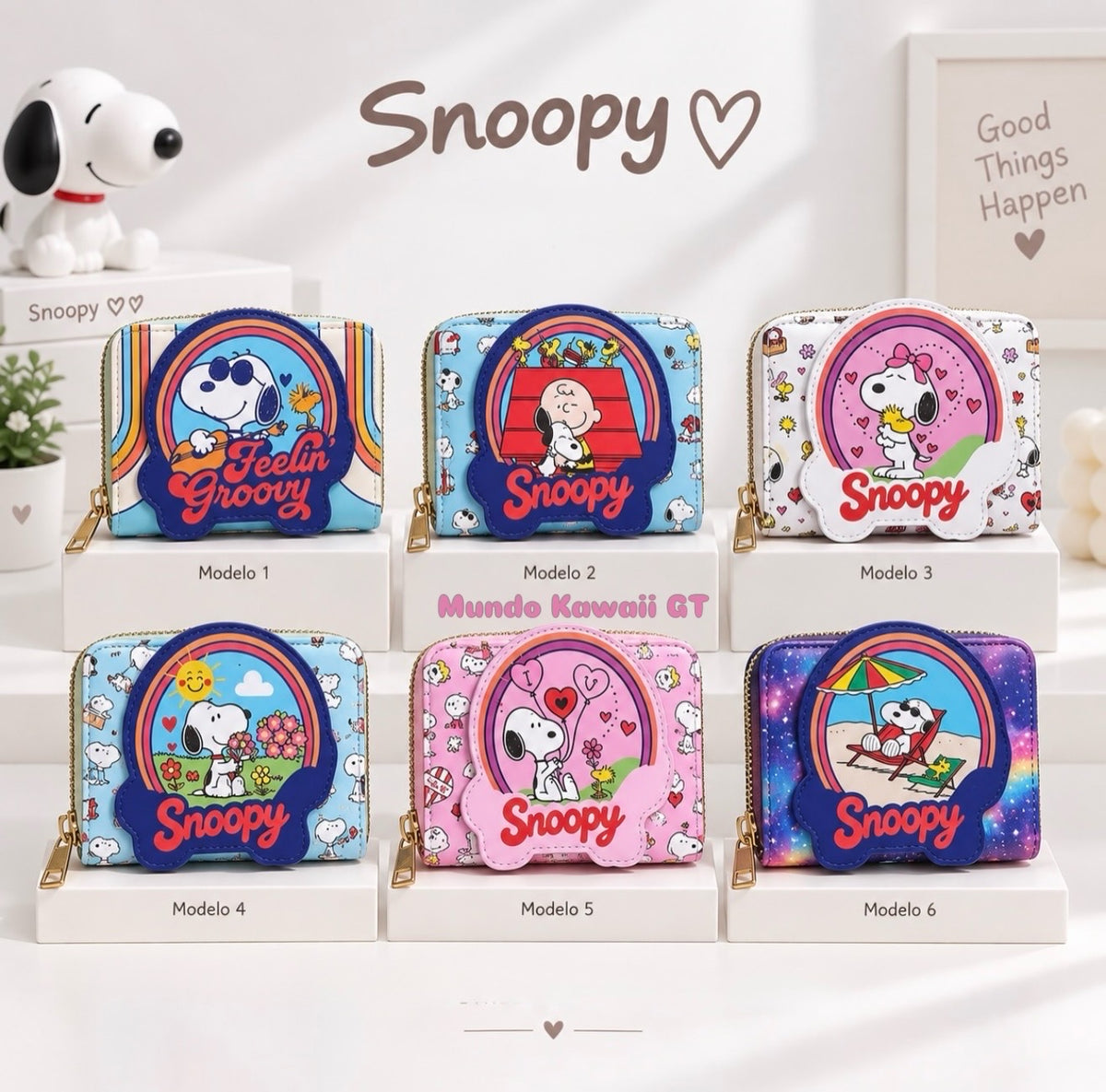 Billetera Snoopy Kawaii con Cierre