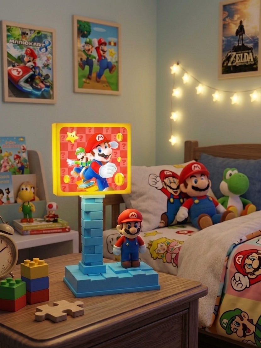 Lámpara Cubo Gamer Estilo Mario