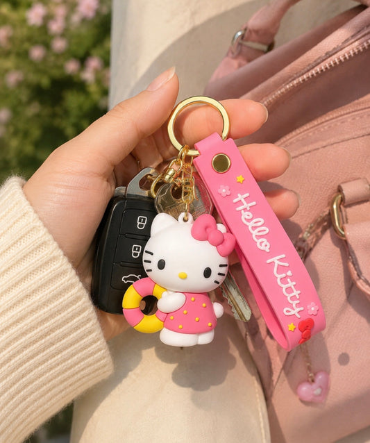 Llavero Hello Kitty con Correa de Silicón