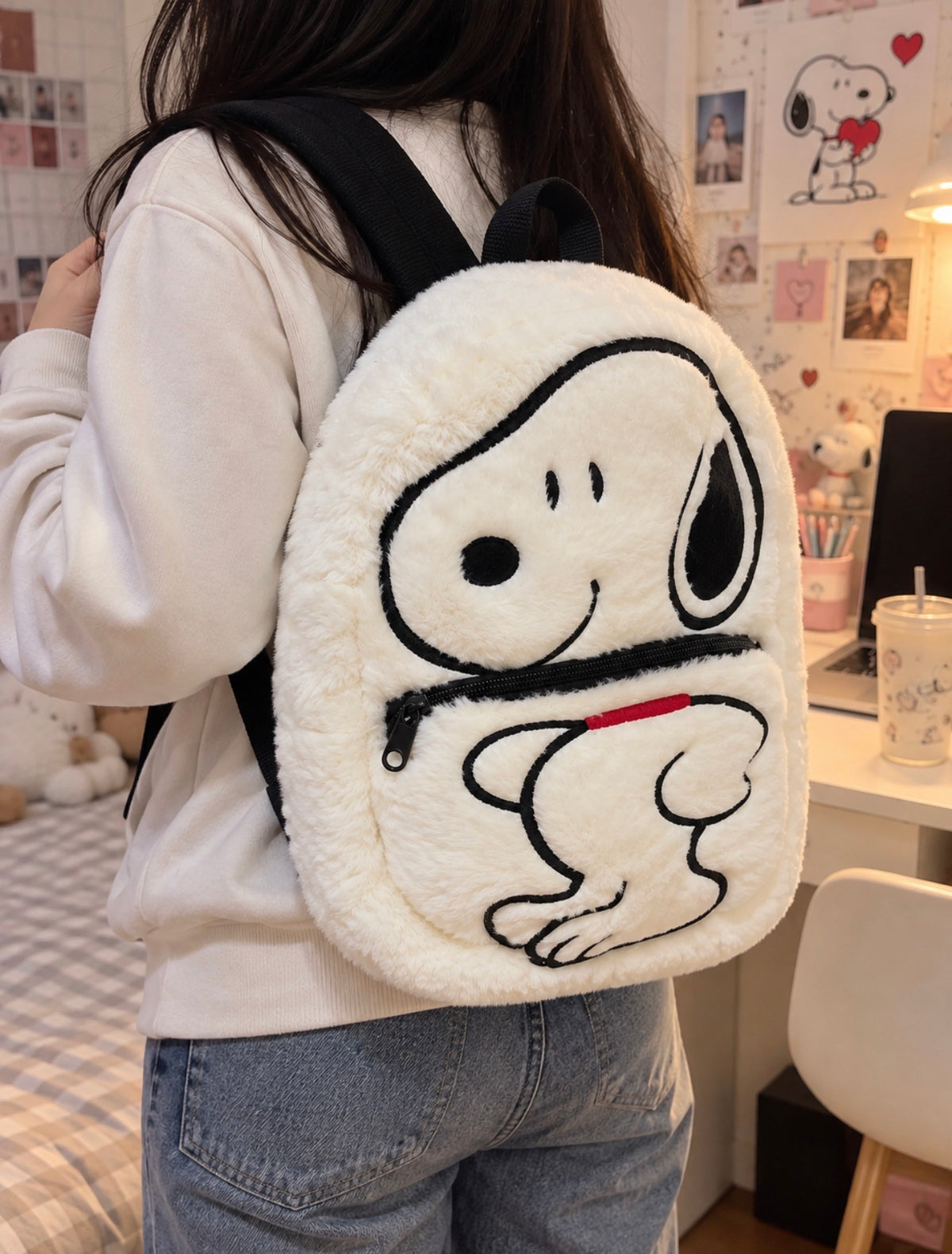 Mochila de Peluche Snoopy Kawaii