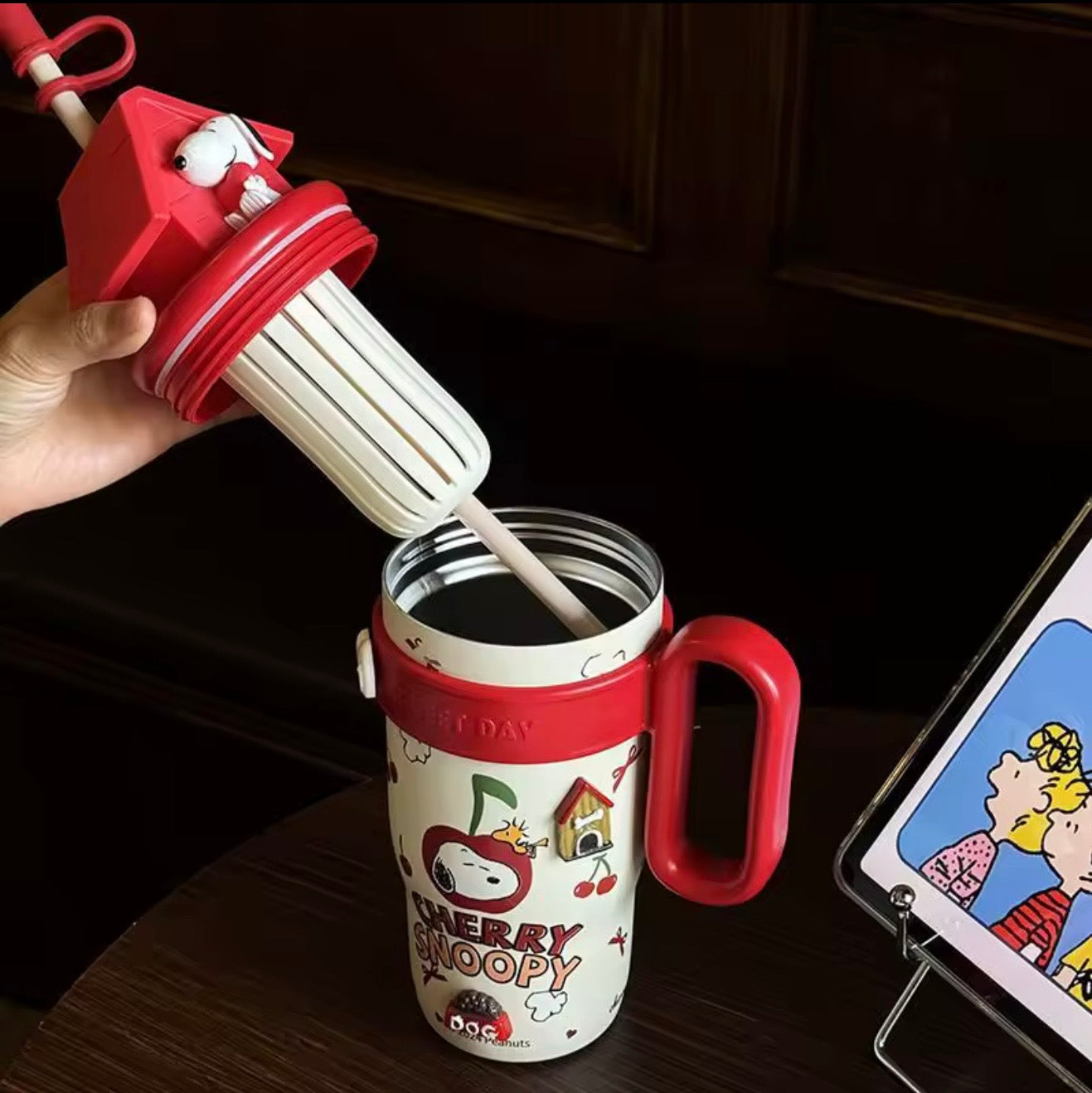 Vaso Térmico Snoopy con Filtro 800ml