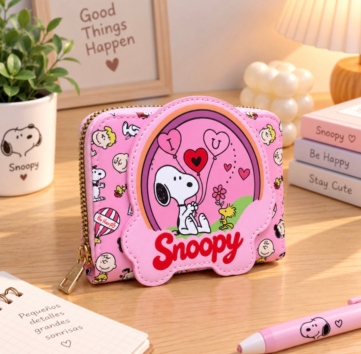 Billetera Snoopy Kawaii con Cierre