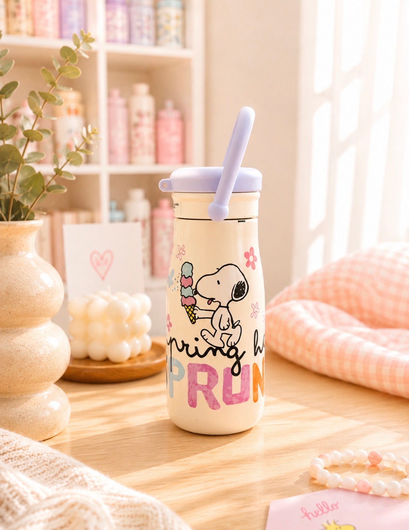 Termo Snoopy Doble Boquilla con Asa 600 ml