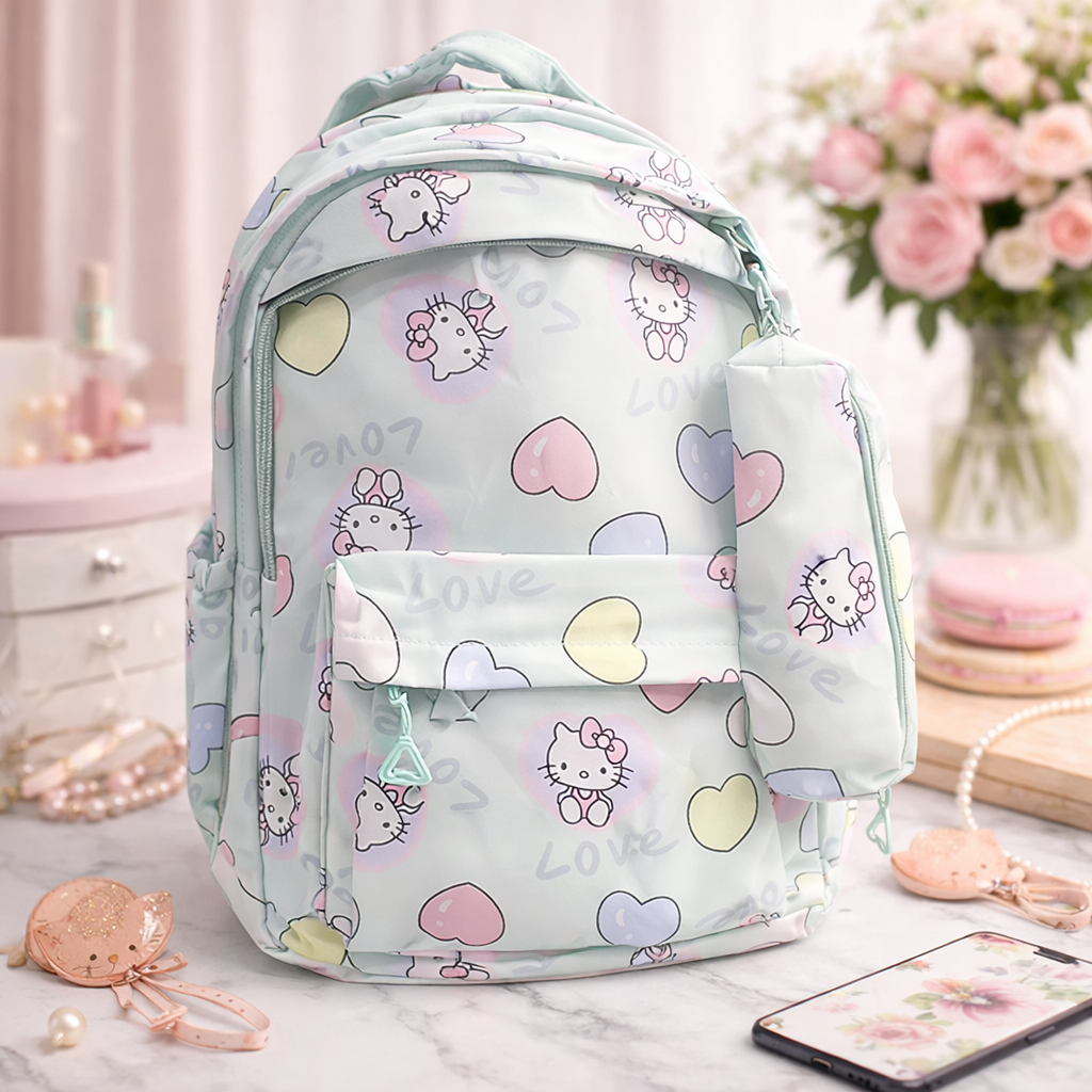 🎒💖 Mochilas Hello Kitty tamaño oficio