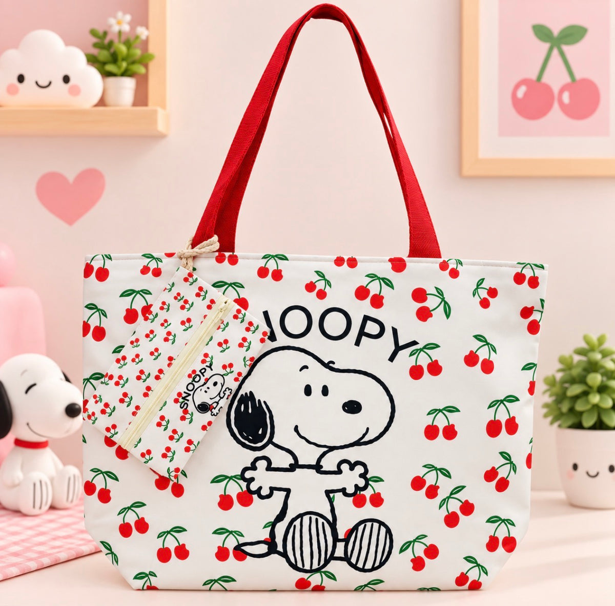 Tote Bag Grande Snoopy con Monedero