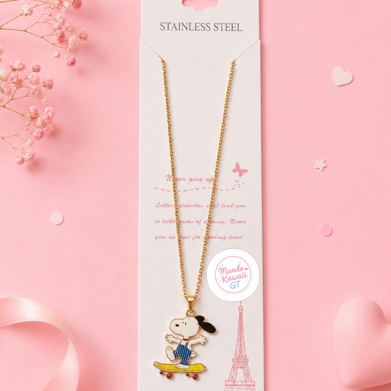 Collar Snoopy con Dije de Esmalte