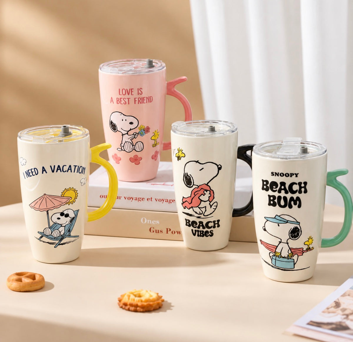 Taza Snoopy con Tapadera y Asa