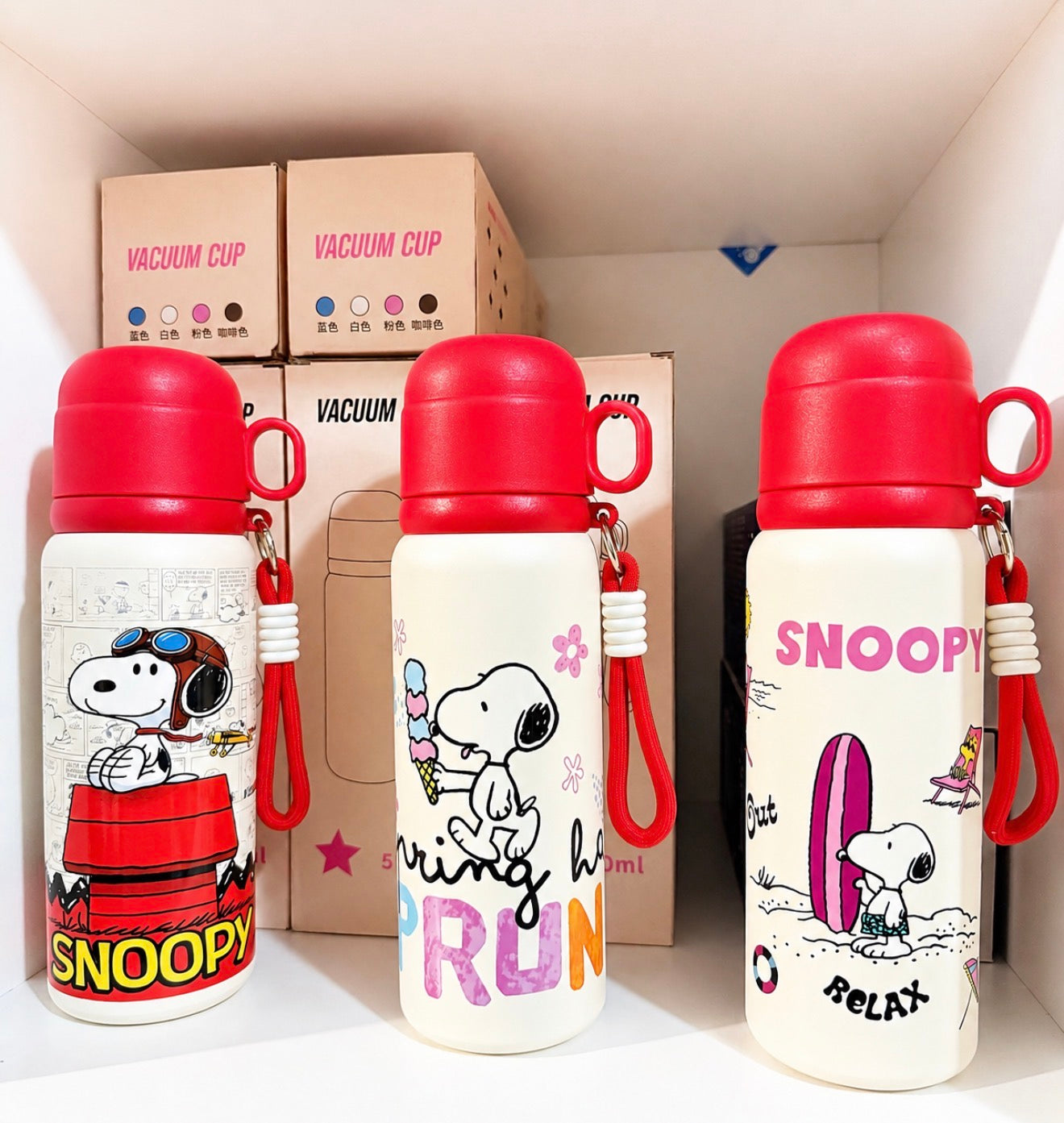 Termo de Acero Inoxidable Snoopy con Taza | 550 ml