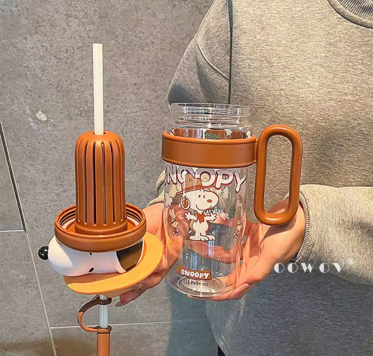 Vaso Snoopy con Pajilla y Asa – 1060 ml