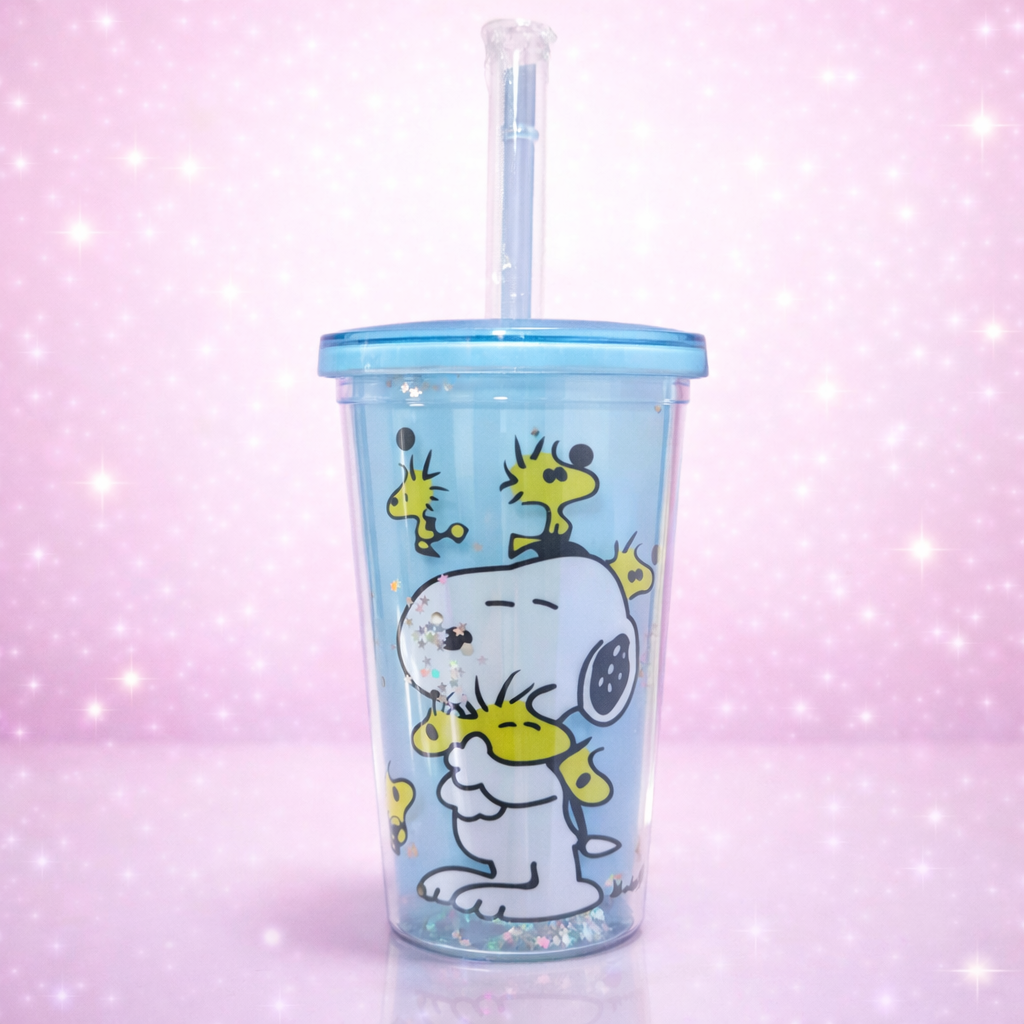Vaso Snoopy con Glitter + Luz LED