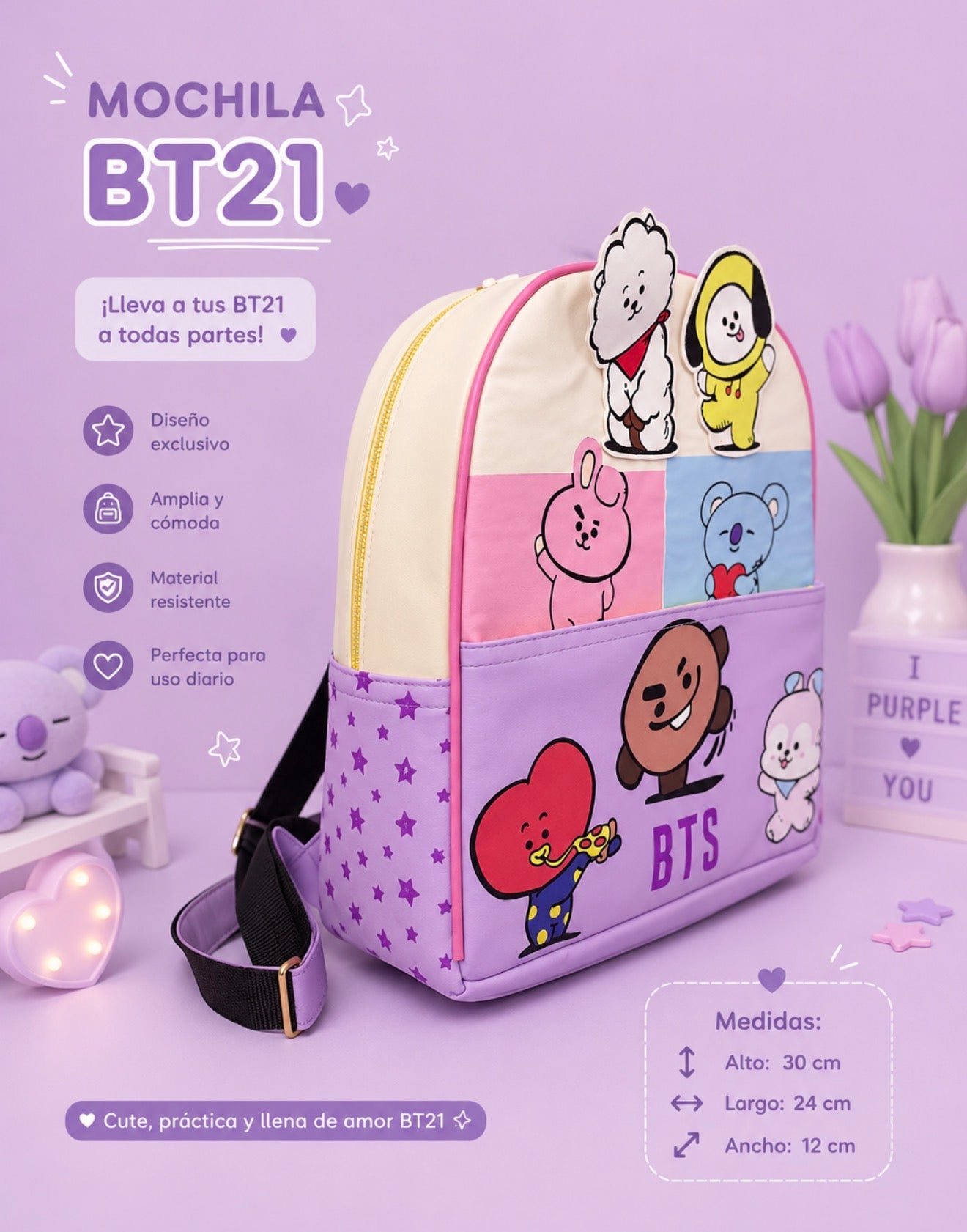Mochila BT21 Kawaii