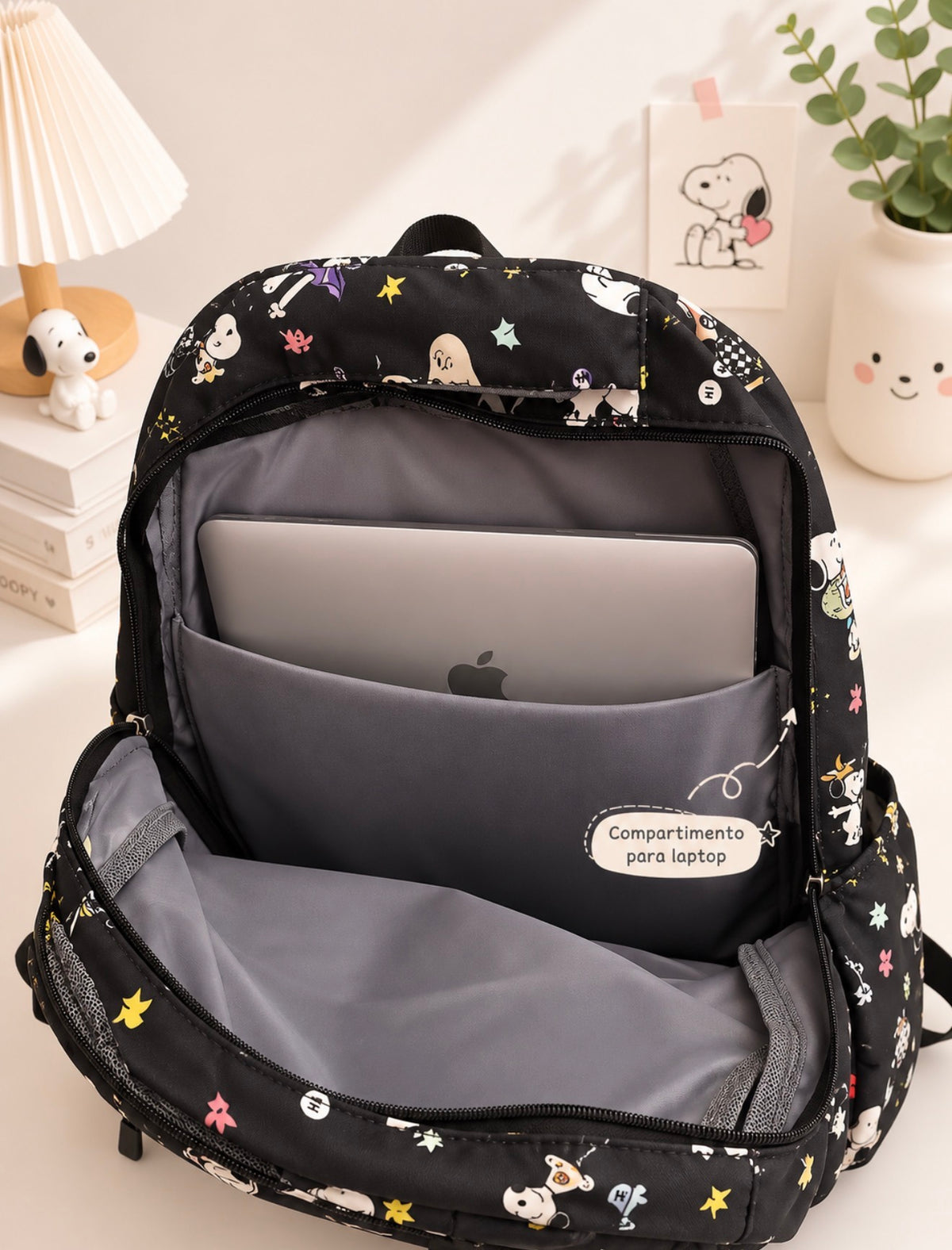 Trío Mochila Snoopy – Mochila + Pechera + Estuche