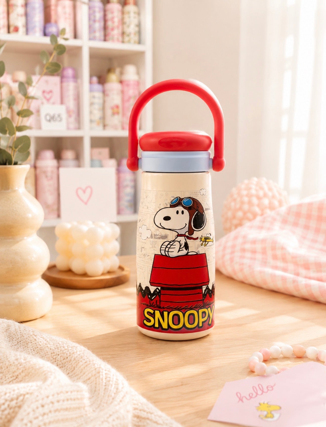 Termo Snoopy Doble Boquilla con Asa 600 ml