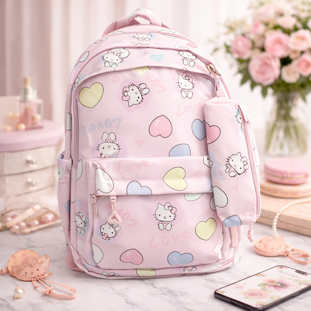 🎒💖 Mochilas Hello Kitty tamaño oficio