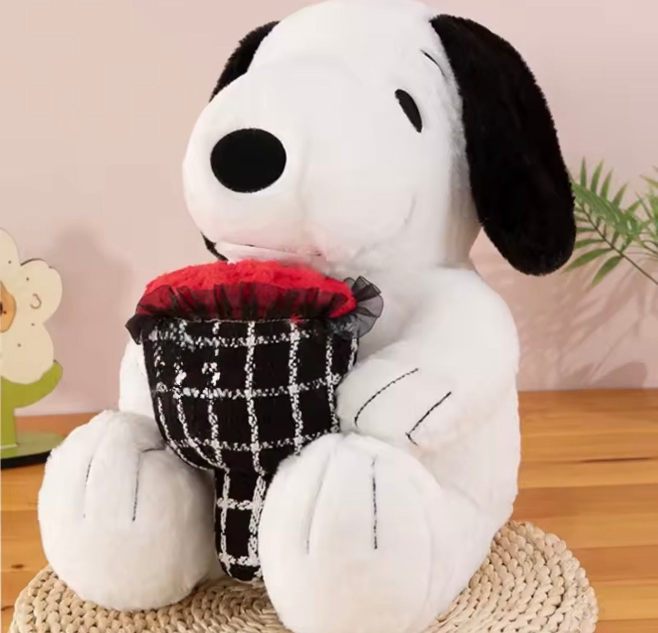Mochila Peluche Snoopy con Corazón – 25 cm