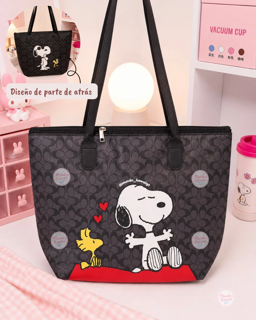 Tote Bag Snoopy con Cierre