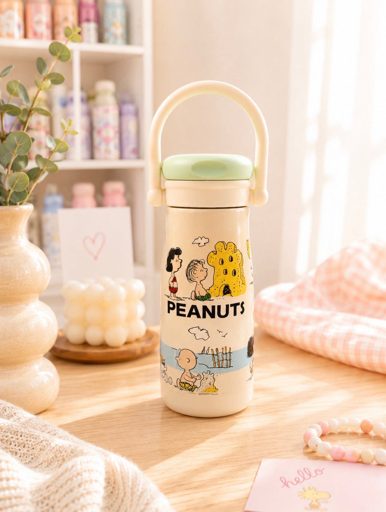 Termo Snoopy Doble Boquilla con Asa 600 ml