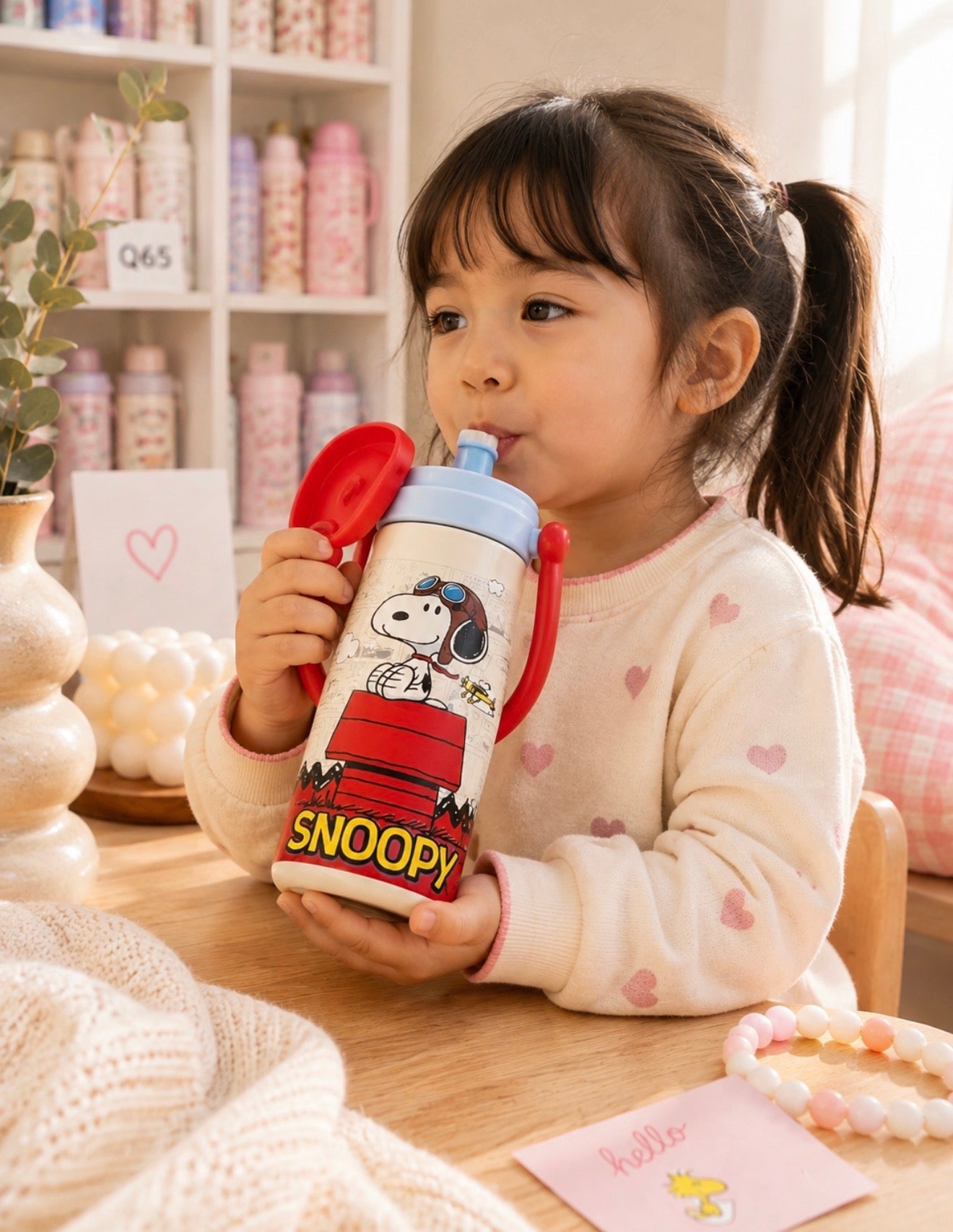 Termo Snoopy Doble Boquilla con Asa 600 ml