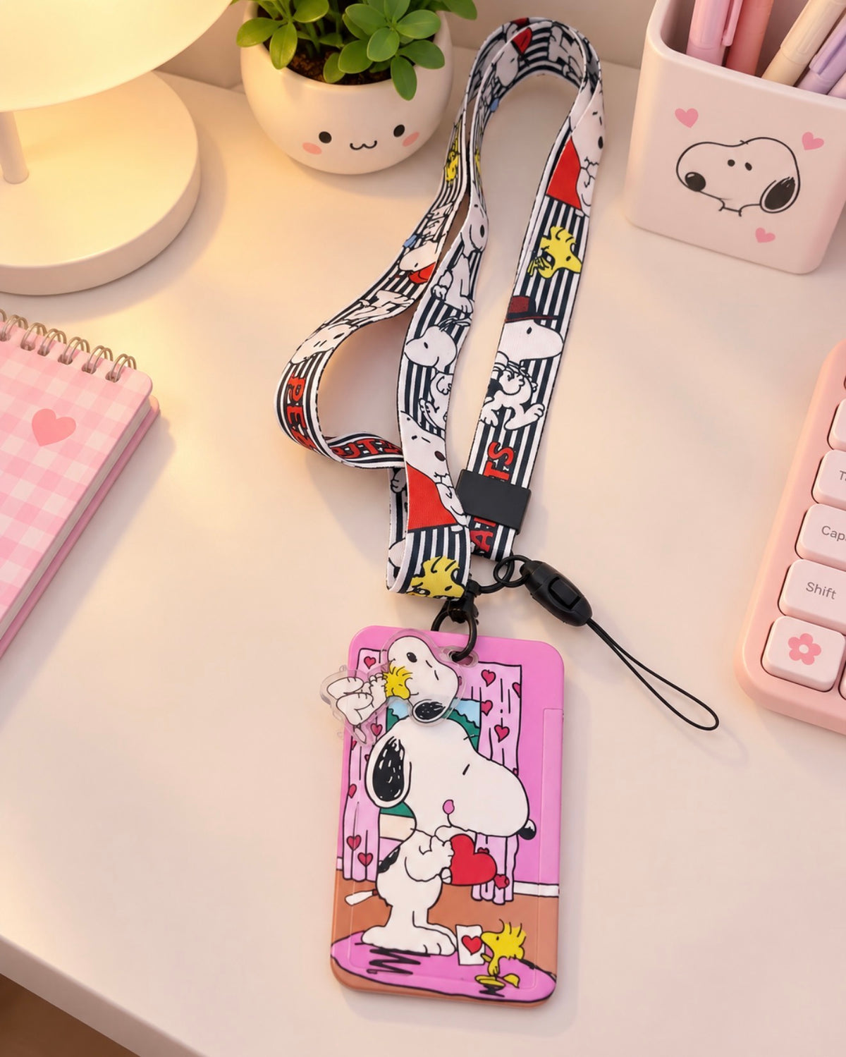 Porta Carnet con Lanyard Snoopy