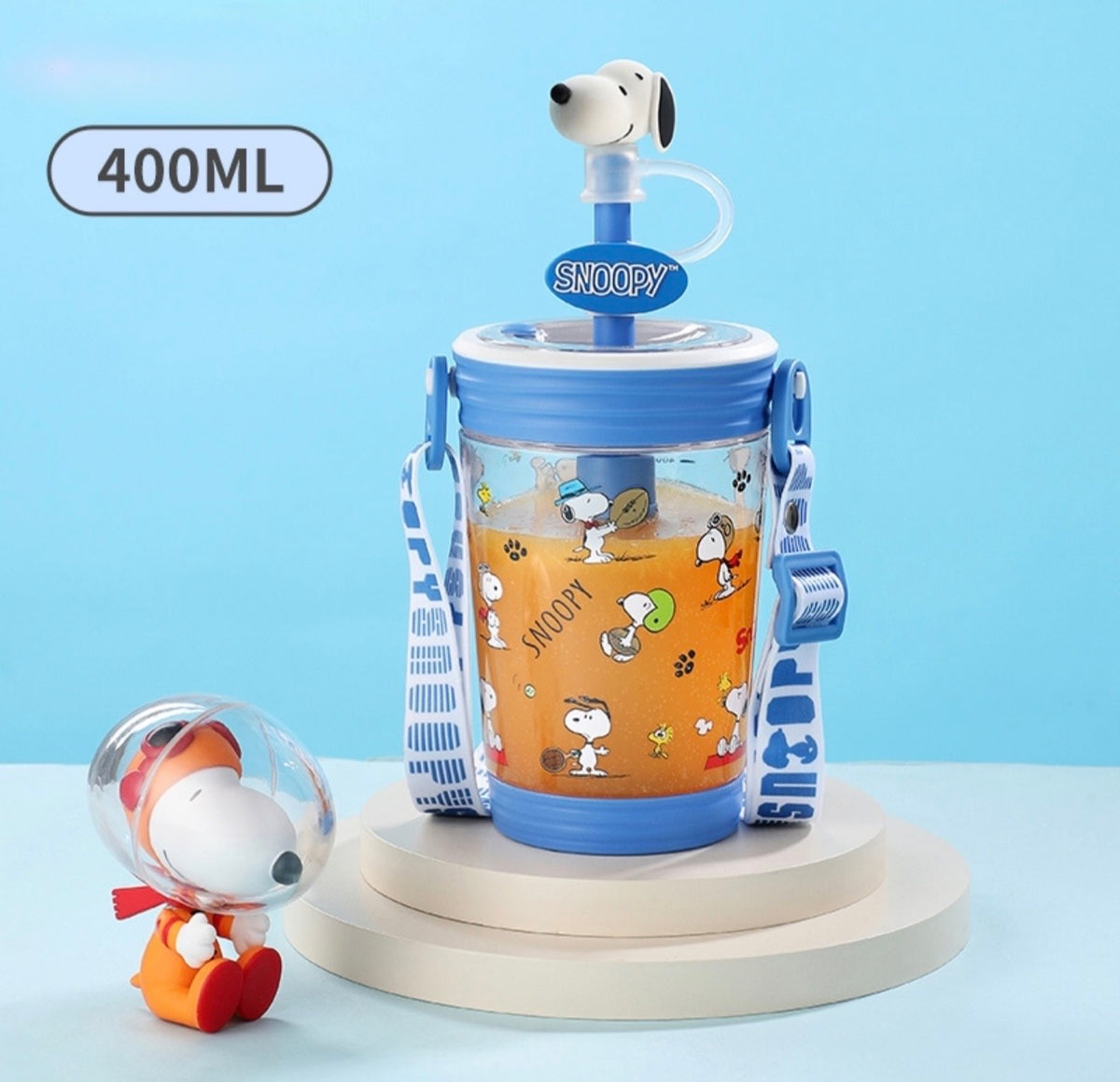 Vaso Tumbler Snoopy con Pajilla y Correa – 550 ml