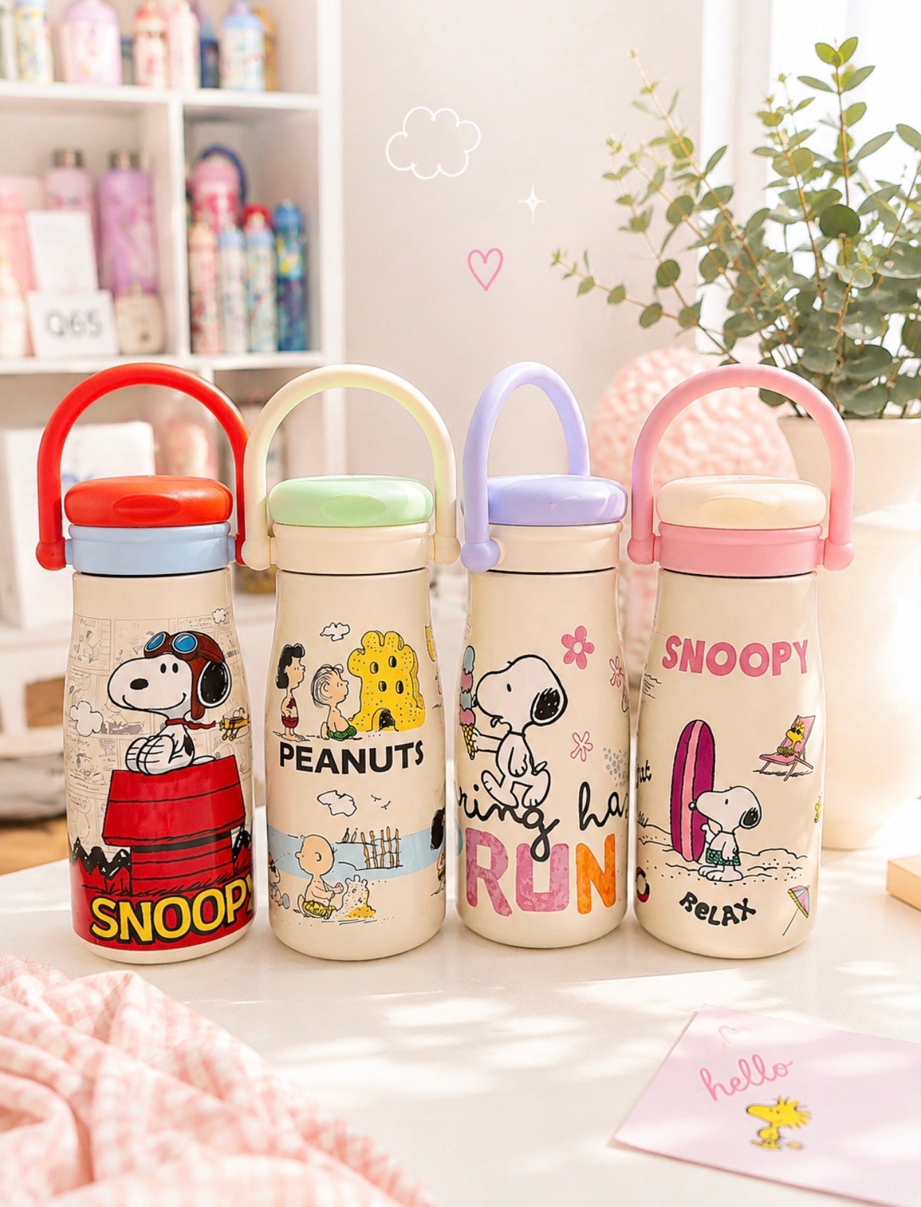 Termo Snoopy Doble Boquilla con Asa 600 ml