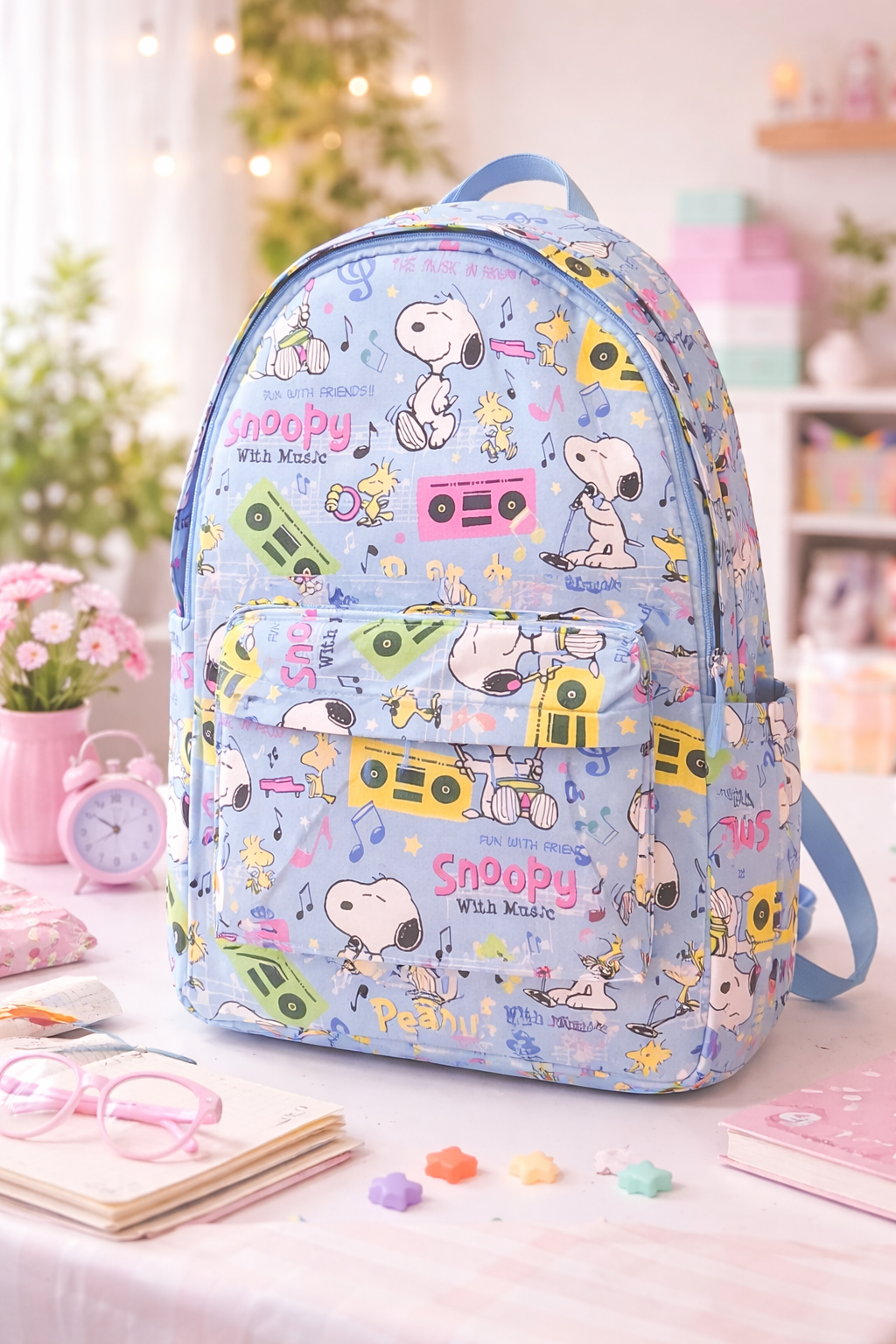 🎒💙 Mochilas Snoopy tamaño oficio