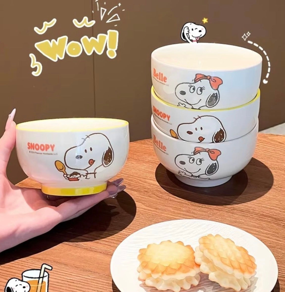 Set de 4 Tazones Snoopy con Caja de Regalo