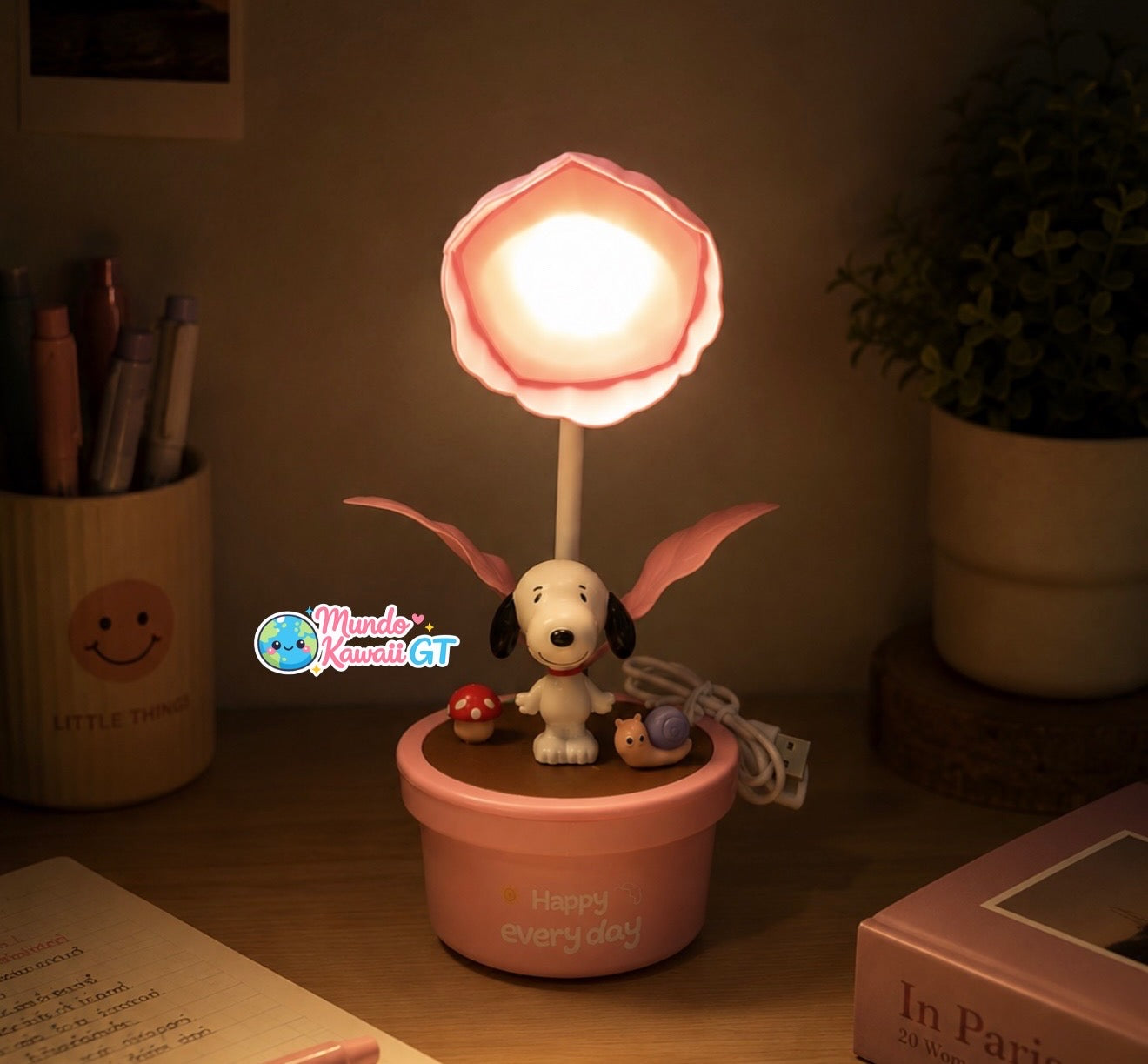 Lámpara Snoopy en Maceta Recargable