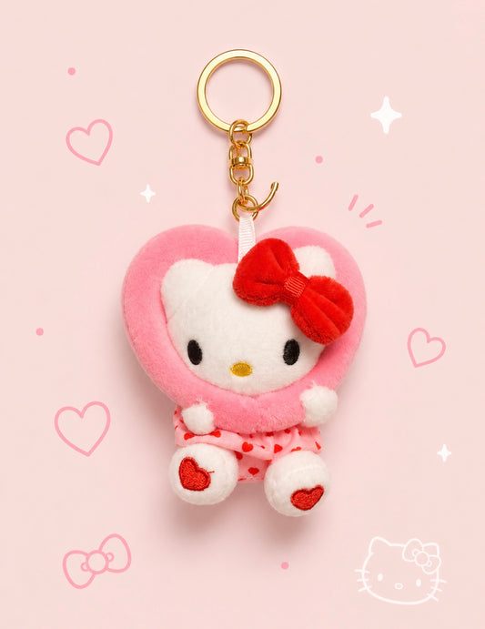 Llavero de Peluche Corazón Sanrio | Hello Kitty, Kuromi y Pochacco