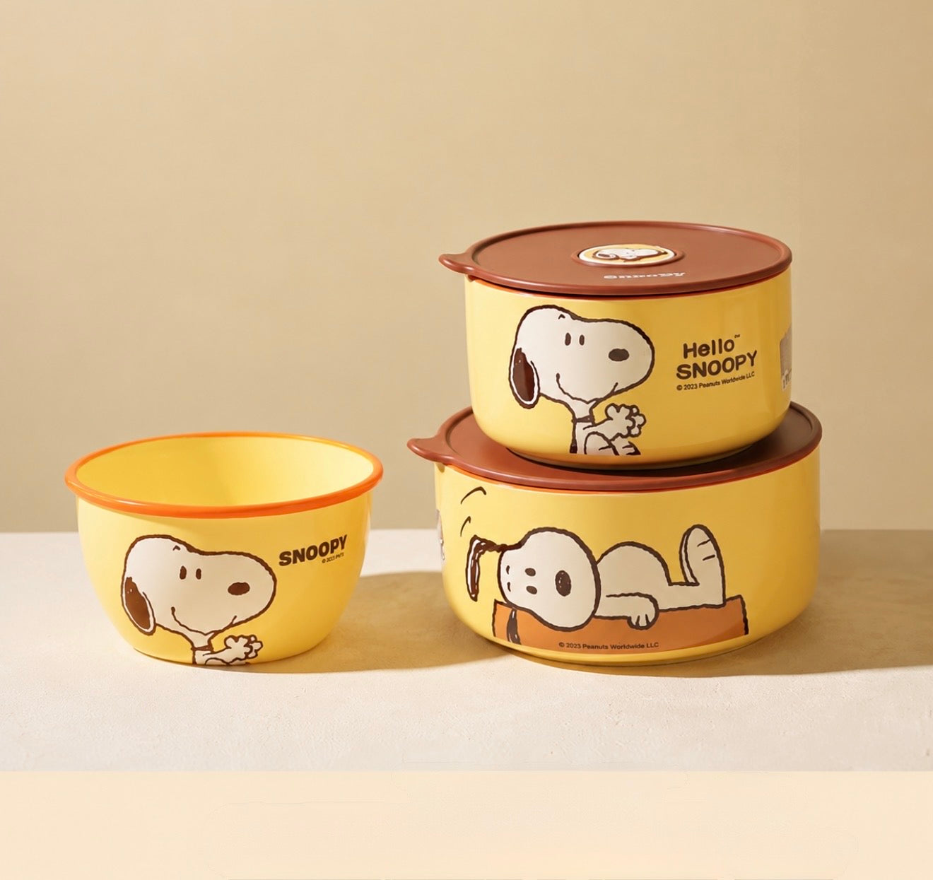 Set de Recipientes Snoopy Herméticos (3 Piezas)