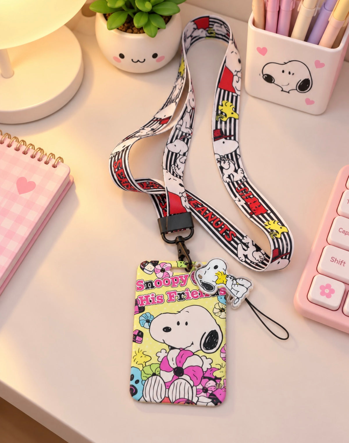 Porta Carnet con Lanyard Snoopy