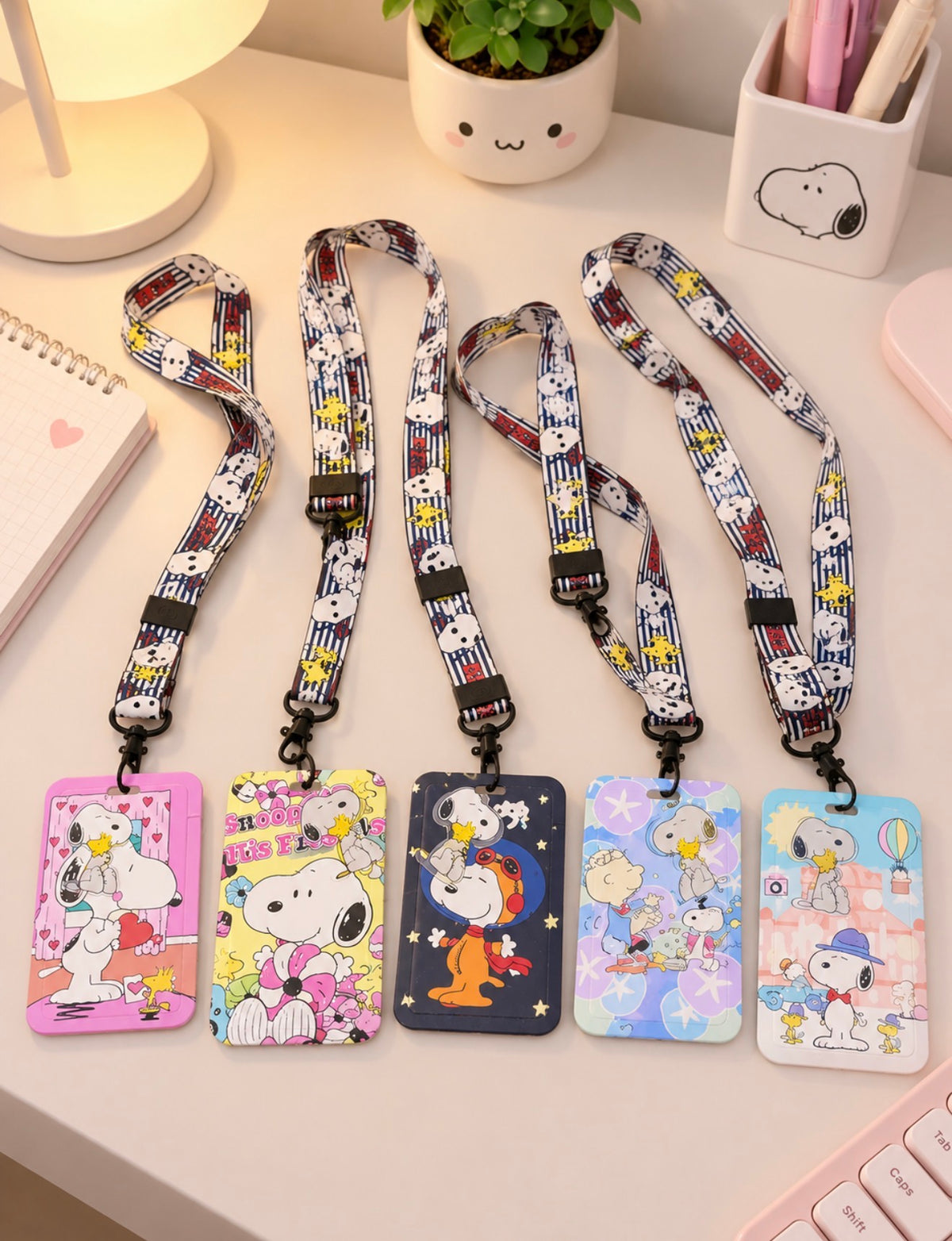 Porta Carnet con Lanyard Snoopy