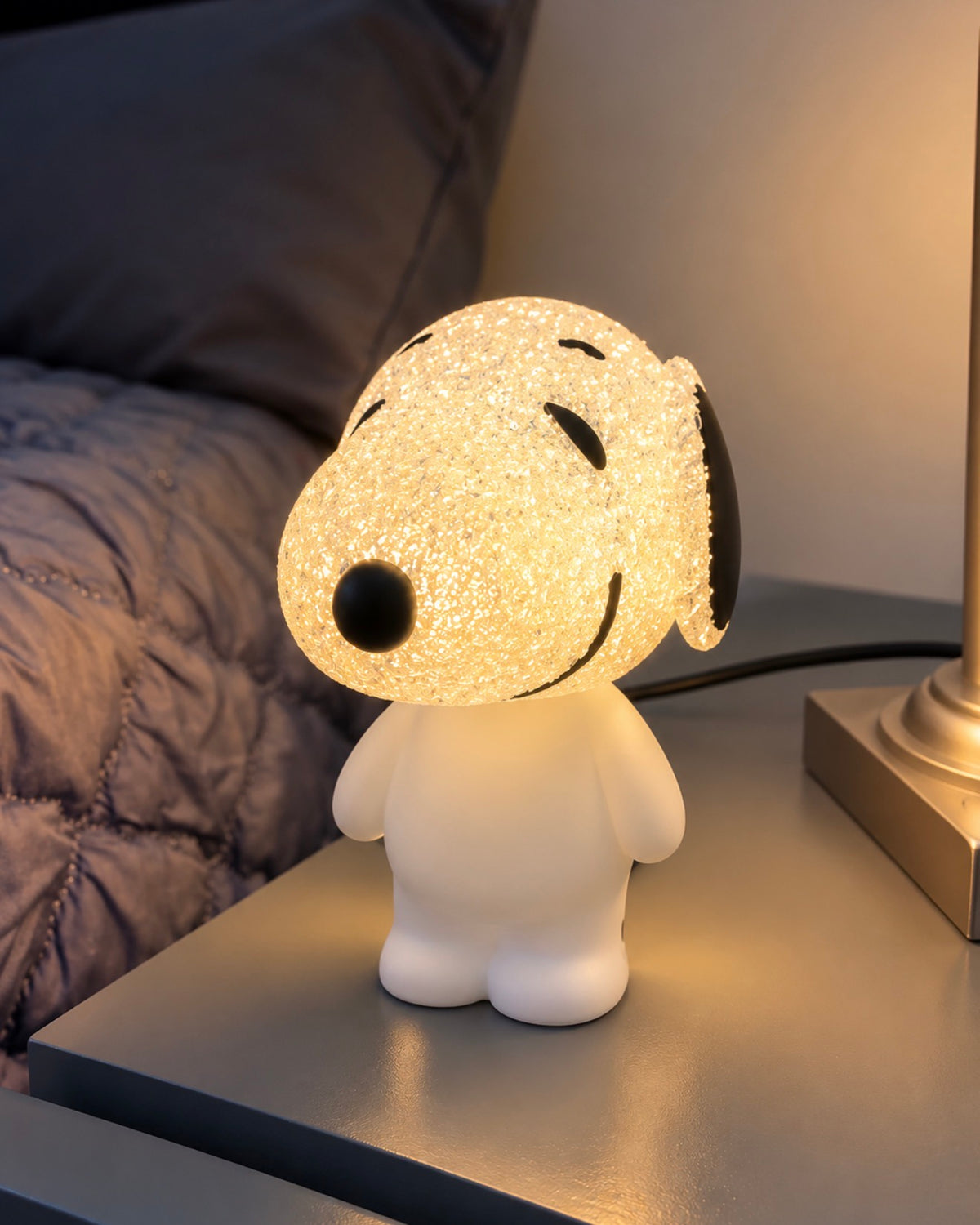 Combo Snoopy Cozy – Frazada Matrimonial + Almohadón + Lámpara