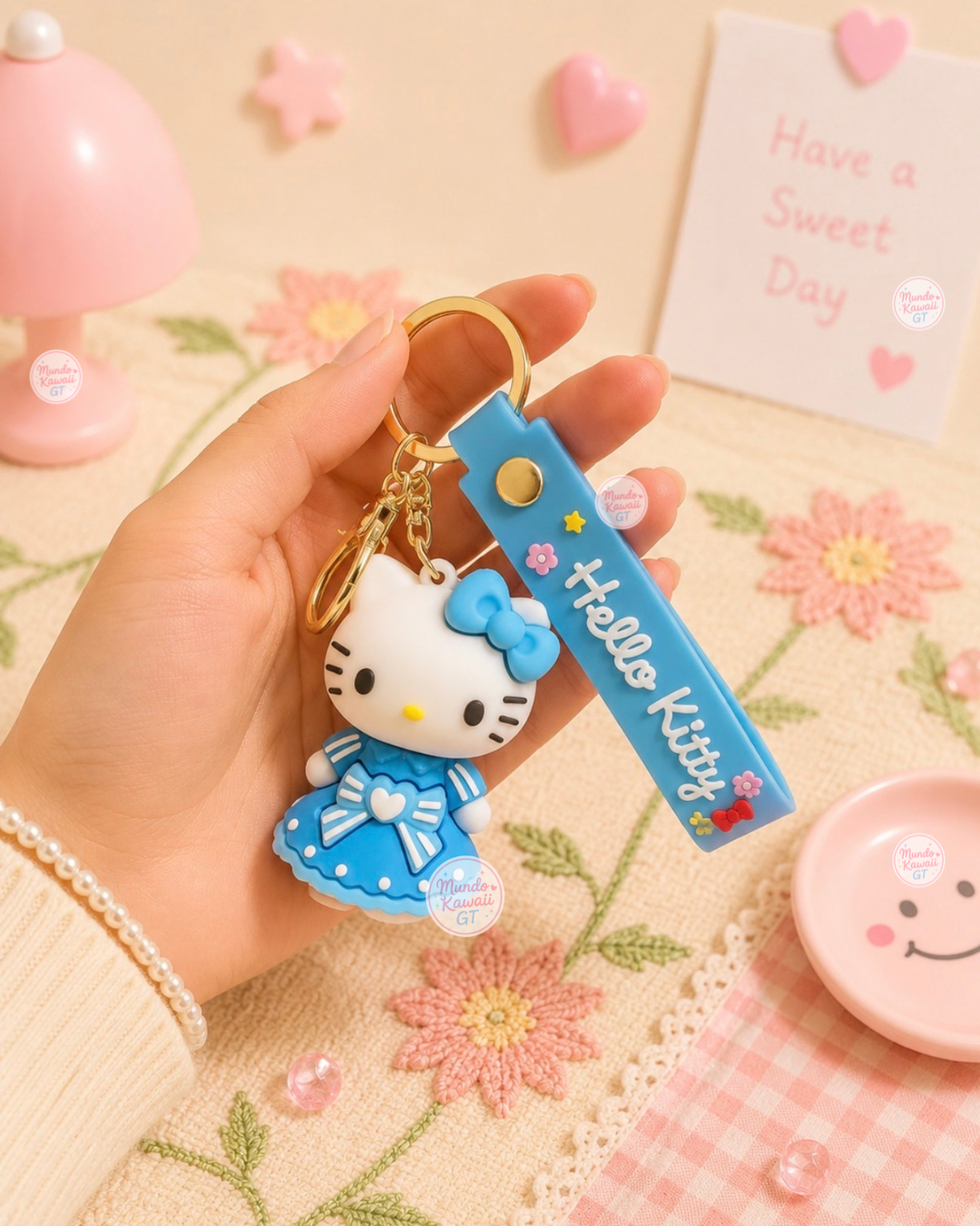 Llavero Hello Kitty con Correa de Silicón