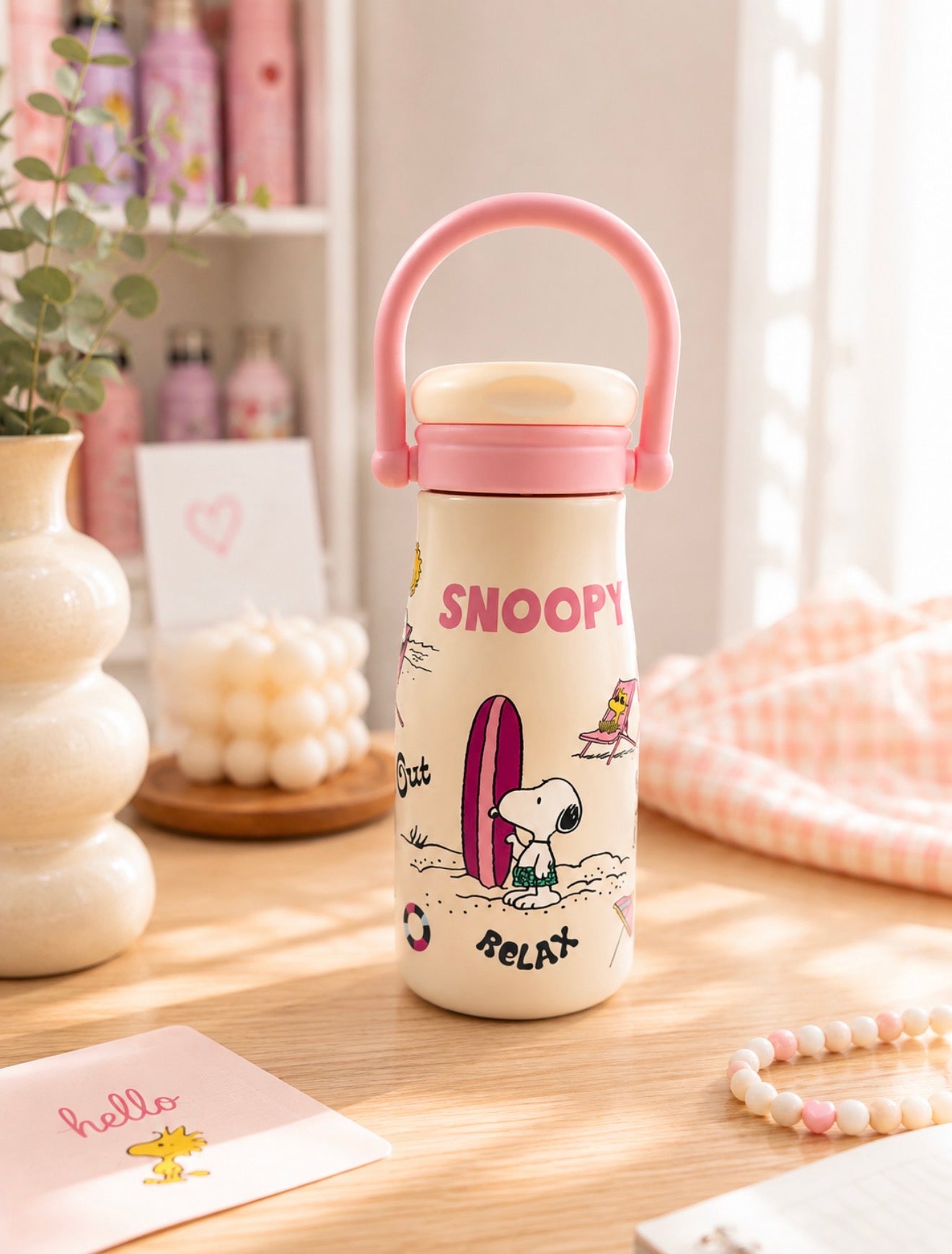 Termo Snoopy Doble Boquilla con Asa 600 ml