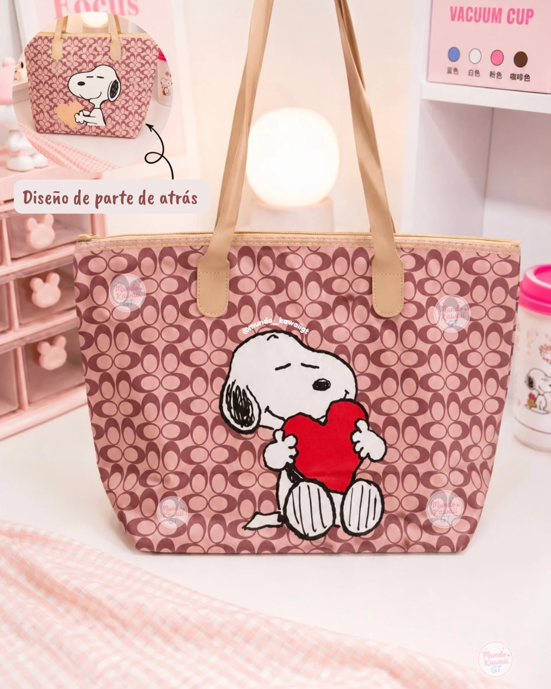 Tote Bag Snoopy con Cierre