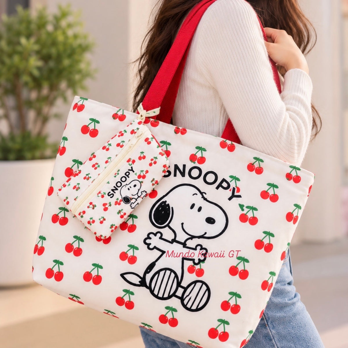 Tote Bag Grande Snoopy con Monedero