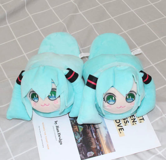 Pantuflas de Peluche Hatsune Miku – Suaves y Antideslizantes