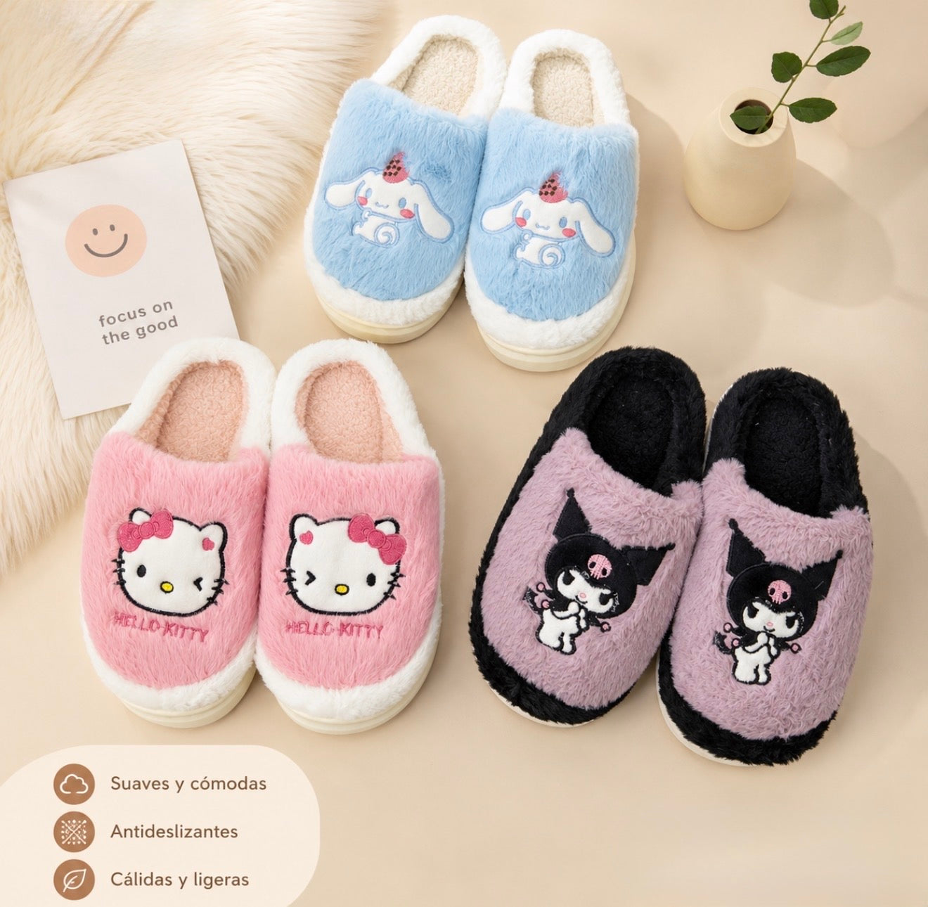 Pantuflas Kawaii Afelpadas